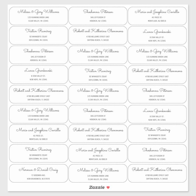 Étiquette de adresse d'invité MCM moderne du milie (Feuille)