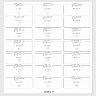 Étiquette de adresse d'invité transparent, script 