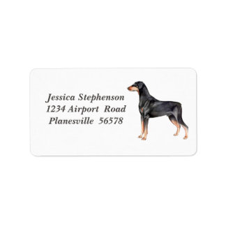 Étiquette de adresse Doberman
