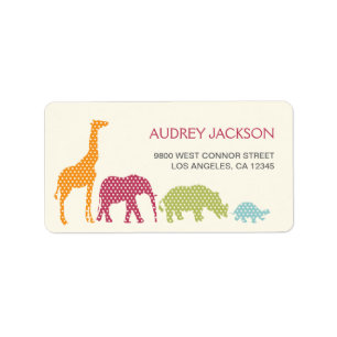 Étiquette de adresse Dotty Animaux