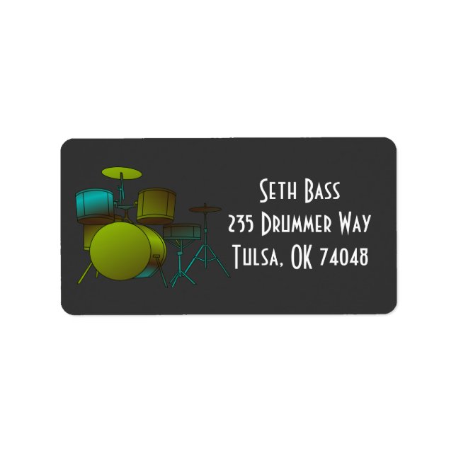 Étiquette de adresse Drumset (Devant)