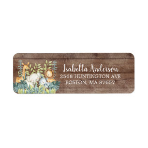 Étiquette de adresse du Baby shower animal de la j