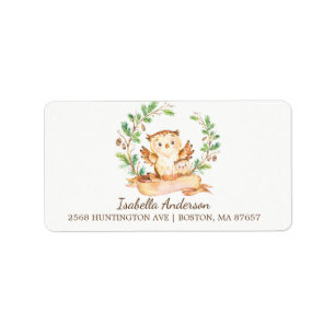 Étiquette de adresse du Baby shower de la Chouette