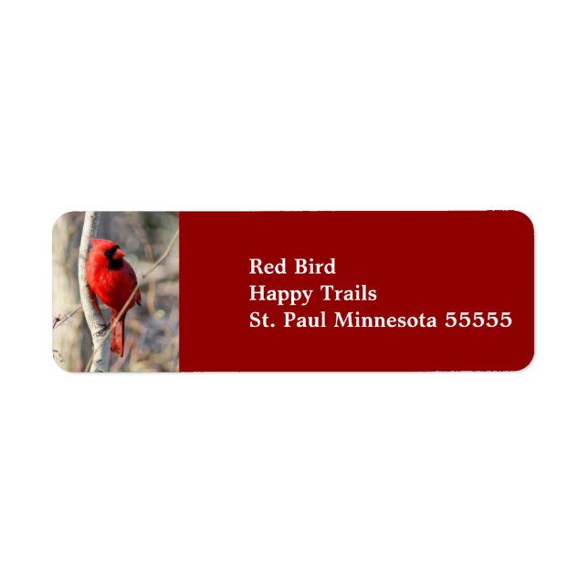 Étiquette de adresse du cardinal rouge (Devant)