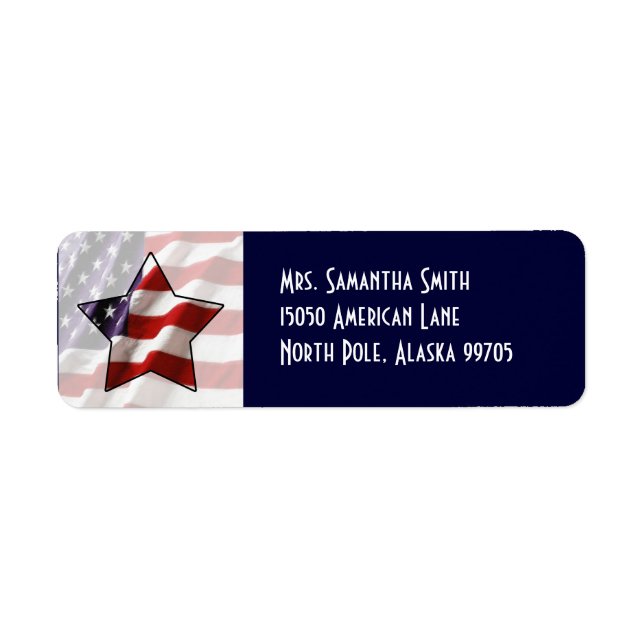 Étiquette de adresse du drapeau d'étoile patriotiq (Devant)