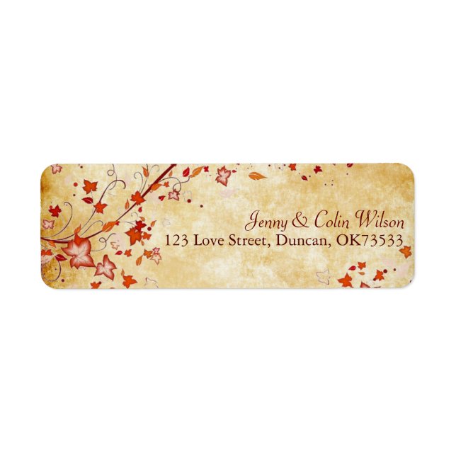 Étiquette de adresse du Mariage de parchemin de au (Devant)