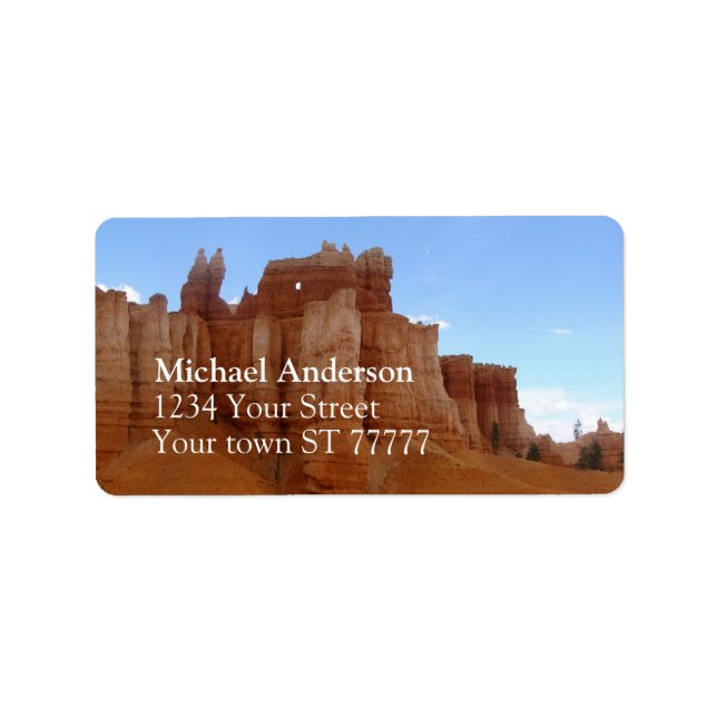 Étiquette de adresse du parc national Bryce (Devant)