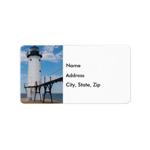 Étiquette de adresse du phare Manistee