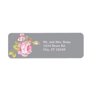 Étiquette de adresse élégant de roses