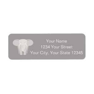 Étiquette de adresse éléphant