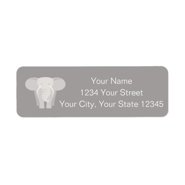 Étiquette de adresse éléphant (Devant)