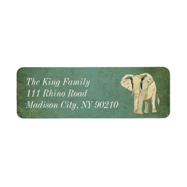 Étiquette de adresse Eléphant Blanc (Devant)