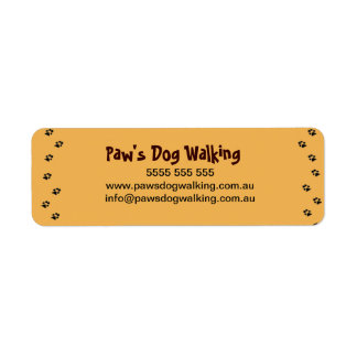 Étiquette de adresse Empreinte de patte de chien