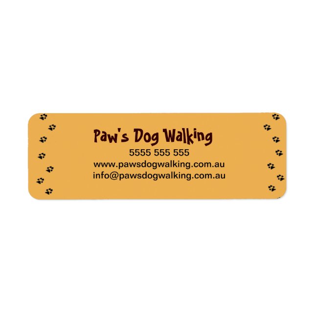 Étiquette de adresse Empreinte de patte de chien (Devant)