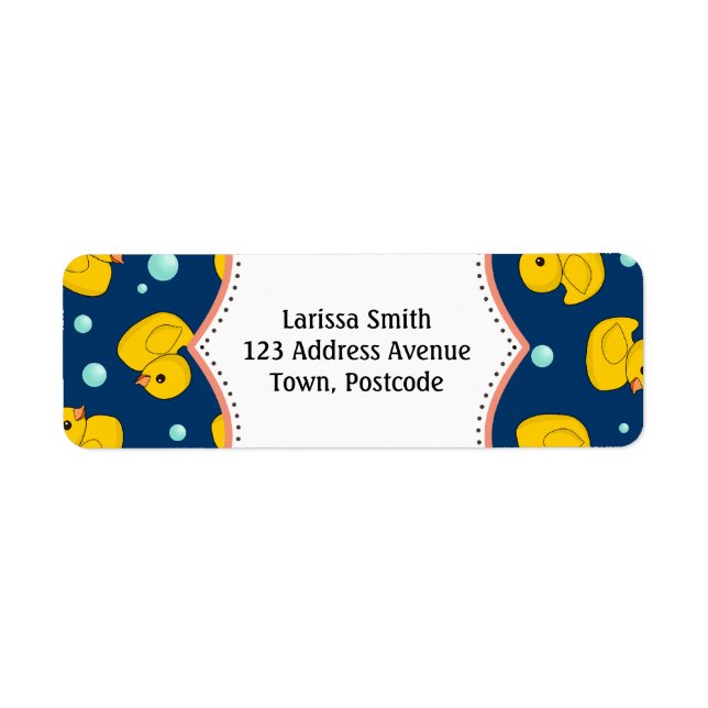 Étiquette de adresse en caoutchouc Ducky (Devant)