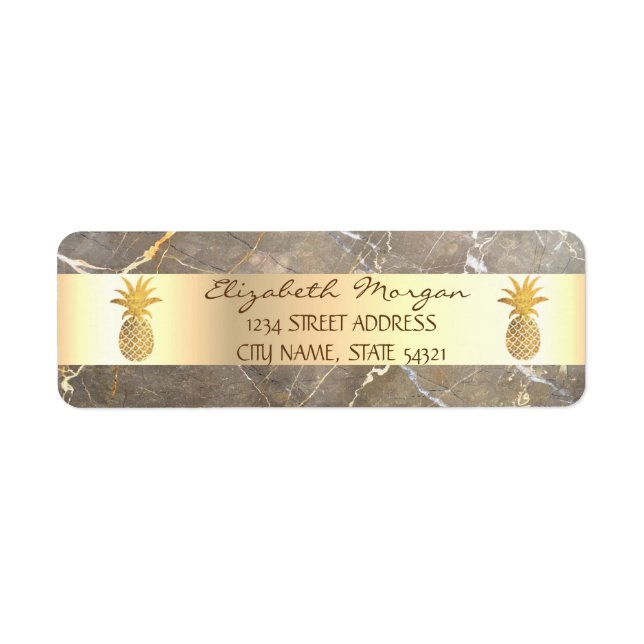 Étiquette de adresse en pierre de marbre Brown d'a (Devant)