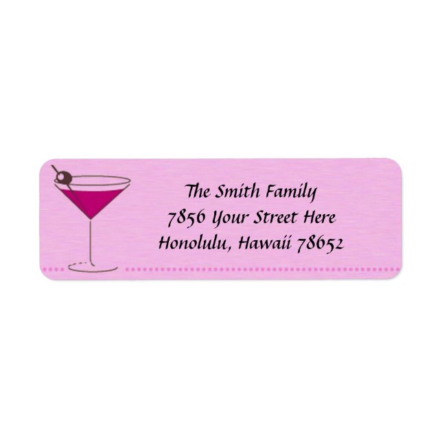 Étiquette de adresse en verre Martini (Devant)