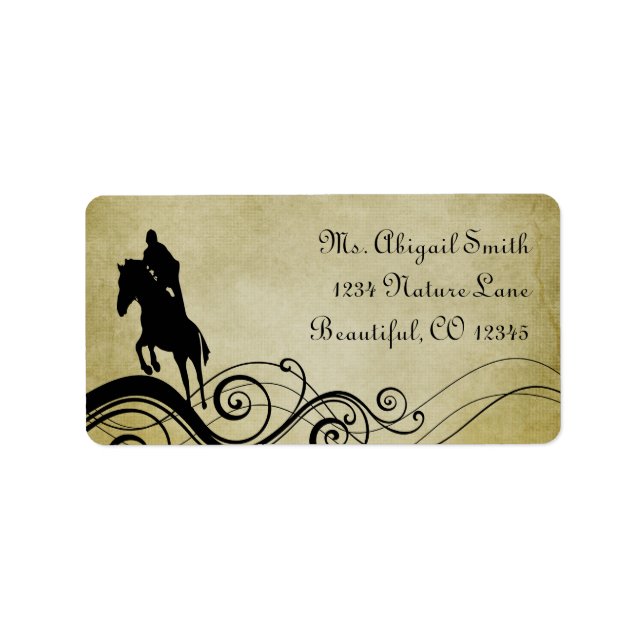 Étiquette de adresse équestre de saut à cheval (Devant)