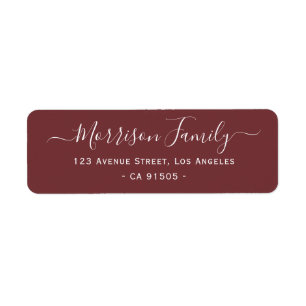 étiquette de adresse familial tendance chic