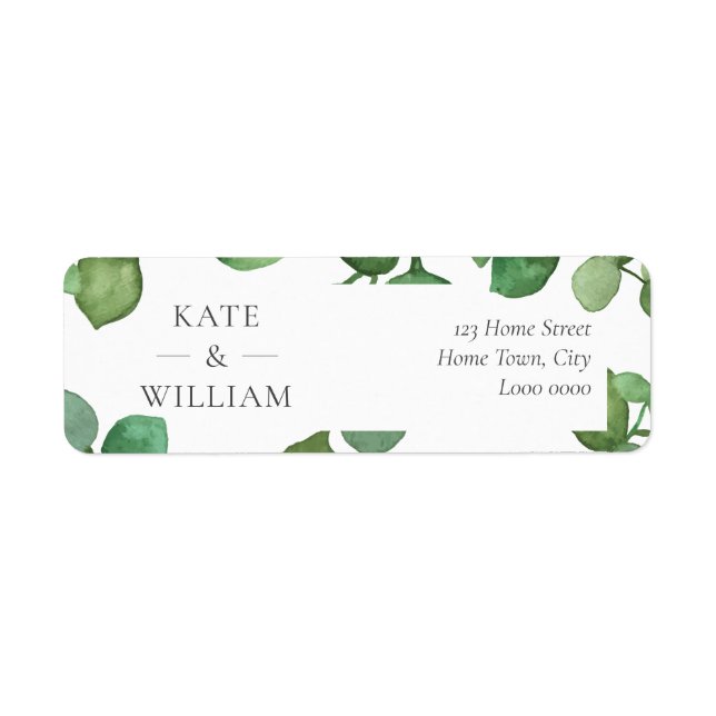 Étiquette de adresse Feuille de l'Eucalyptus (Devant)