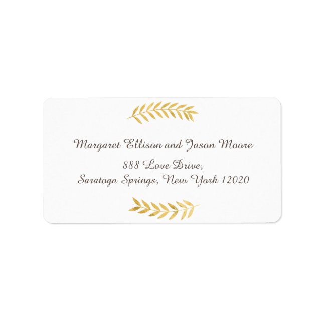 Étiquette de adresse Feuille Golden Foil (Devant)