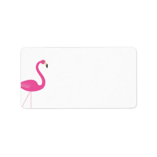 Étiquette de adresse Flamant rose
