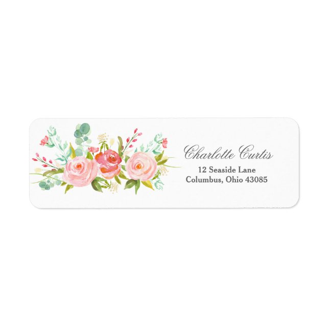 Étiquette de adresse floral (Devant)