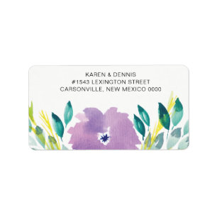 Étiquette de adresse floral en fleurs