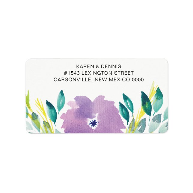 Étiquette de adresse floral en fleurs (Devant)
