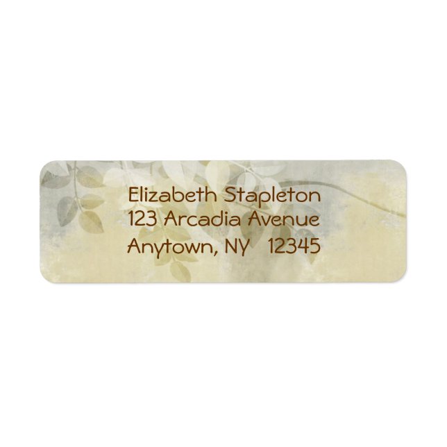 Étiquette de adresse Floral feuille (Devant)