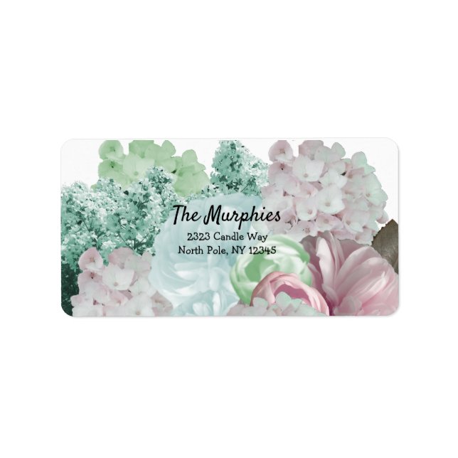 Étiquette de adresse floral mixte (Devant)