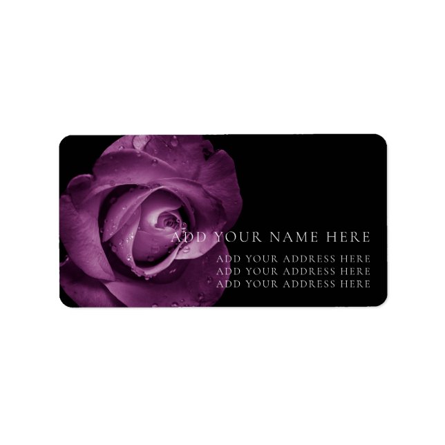 étiquette de adresse FLORAL "PURPLE ROSE" (Devant)