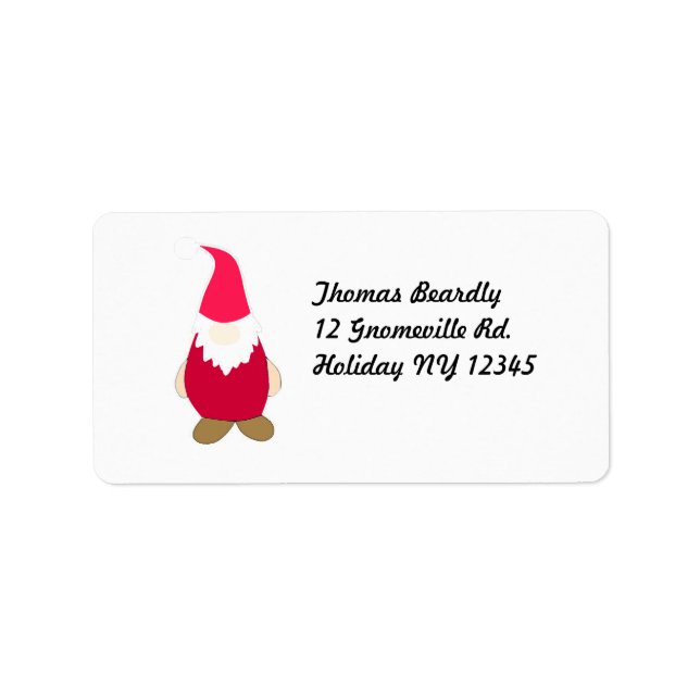 Étiquette de adresse Gnome à poitrine blanche (Devant)
