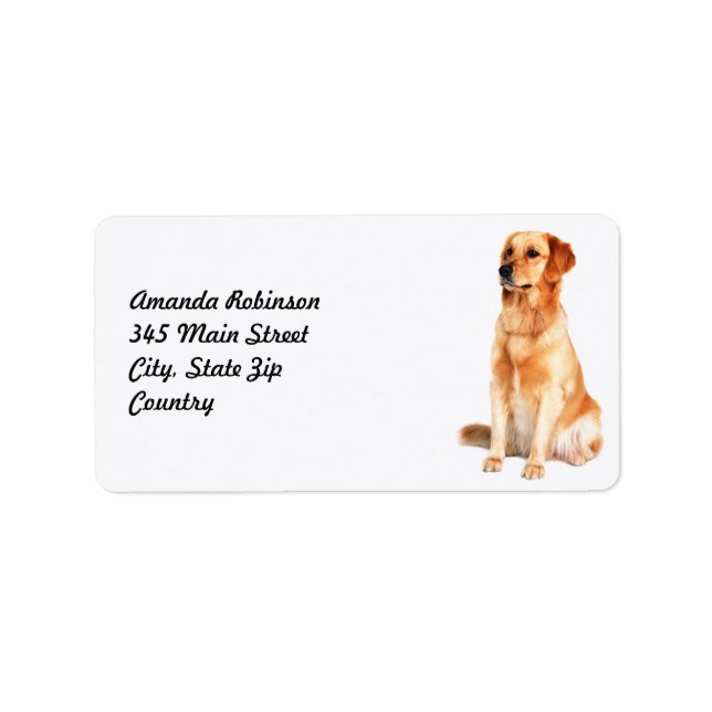 Étiquette de adresse Golden Retriever (Devant)