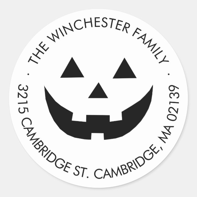 Étiquette de adresse Halloween Jack-o'-lantern bla (Devant)