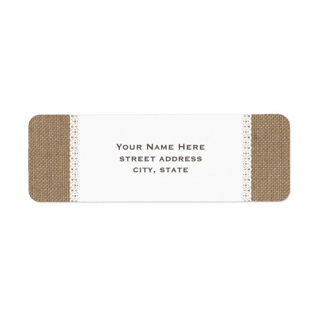 Étiquette de adresse inspiré Burlap & Lace (Devant)