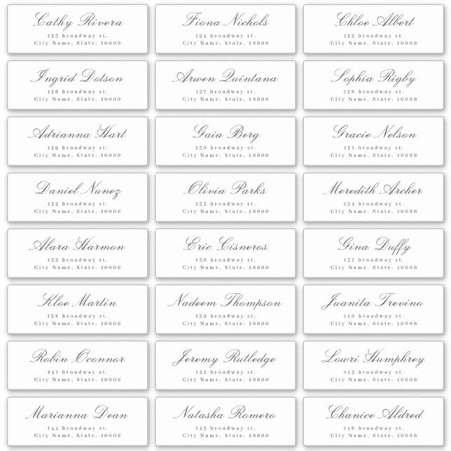 Étiquette de adresse invité du mariage de script c (Devant)