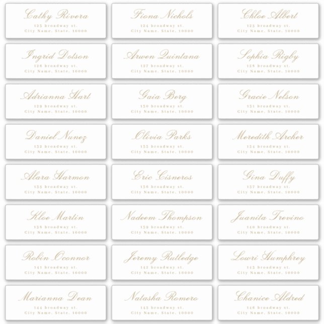 Étiquette de adresse invité du mariage d'écriture  (Devant)