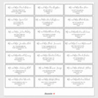 Étiquette de adresse invité Mariage noir et blanc