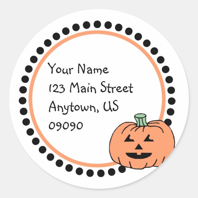 Étiquette de adresse Jack-O-Lantern (Devant)