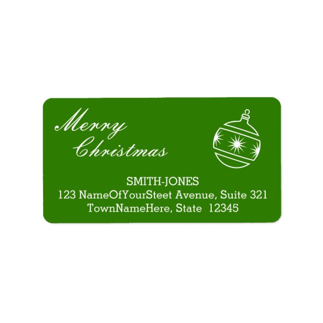 Étiquette de adresse "Joyeux Noël" à l'ancienne (Devant)