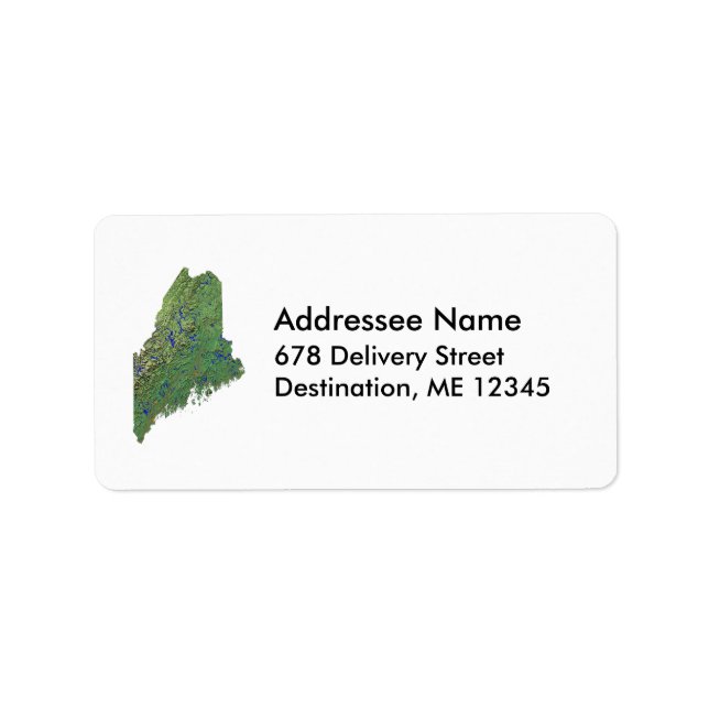 Étiquette de adresse Maine Map (Devant)