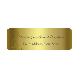 Étiquette de adresse Mariage Abstrait Royal Gold P