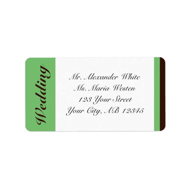 Étiquette de adresse Mariage Brown au chocolat à r (Devant)
