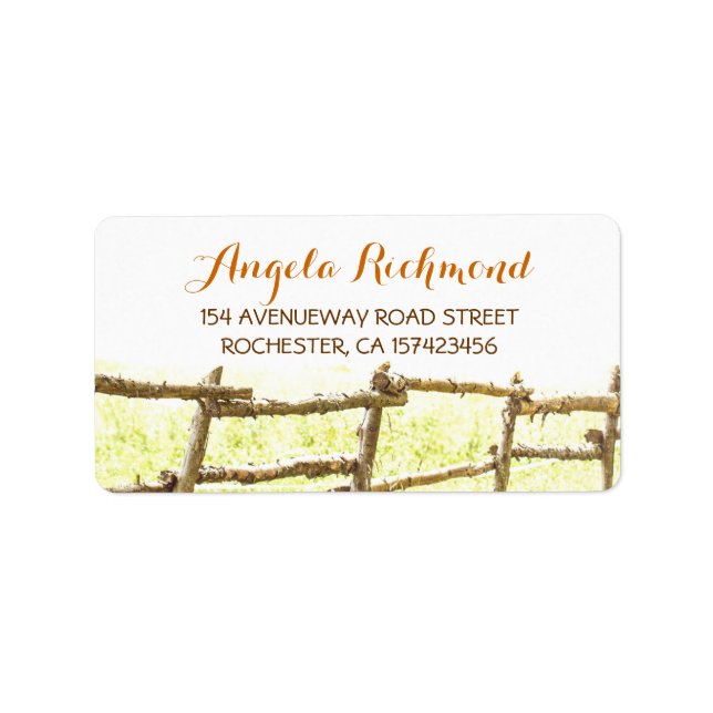 étiquette de adresse mariage campagnard rustique (Devant)