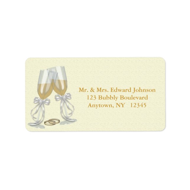 Étiquette de adresse Mariage Champagne (Devant)