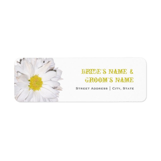 Étiquette de adresse mariage - Daisy (Devant)