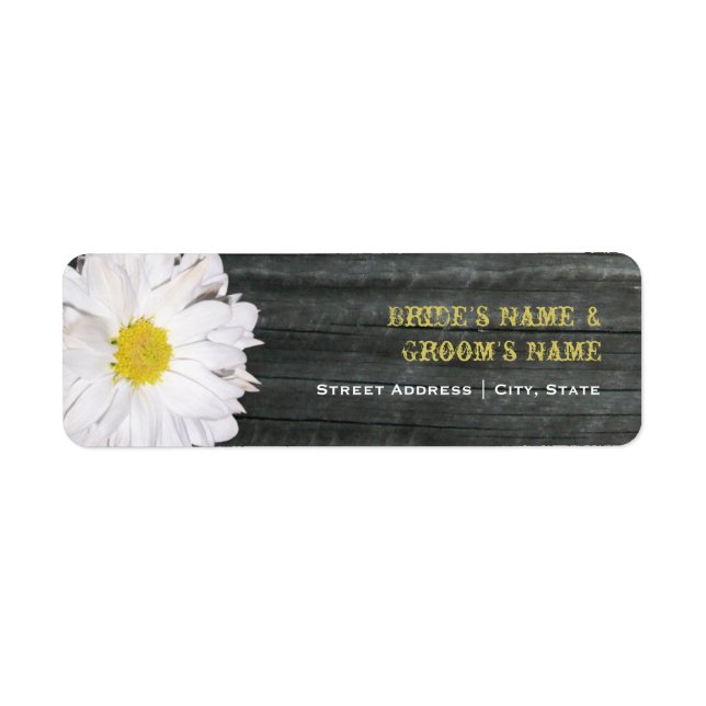 Étiquette de adresse mariage - Daisy & Barnwood (Devant)