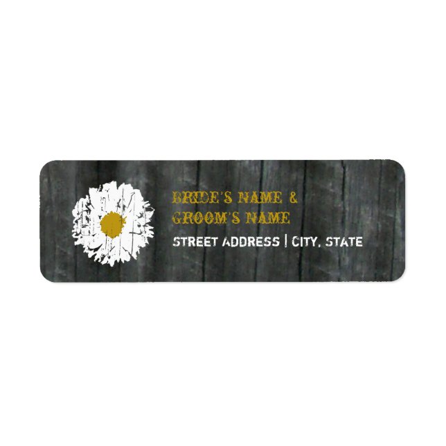 Étiquette de adresse mariage - Daisy et Barnwood (Devant)
