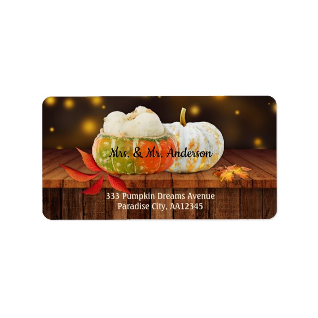 Étiquette de adresse Mariage de automne russe citr (Devant)